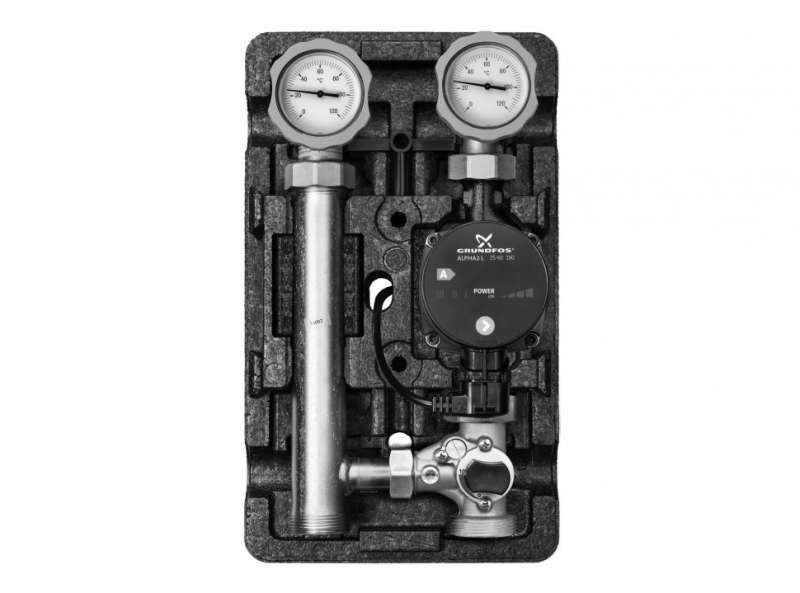 Насосная группа, MK, DN 25 (1"), с насосом Grundfos UPM3 Hybrid 25-70, со смесителем, слева