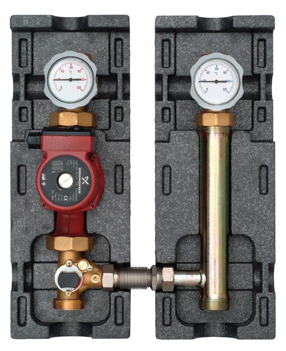 Насосная группа, V-MK, DN 25 (1), с насосом Grundfos UPM3 Hybrid 25-70, со смесителем, слева